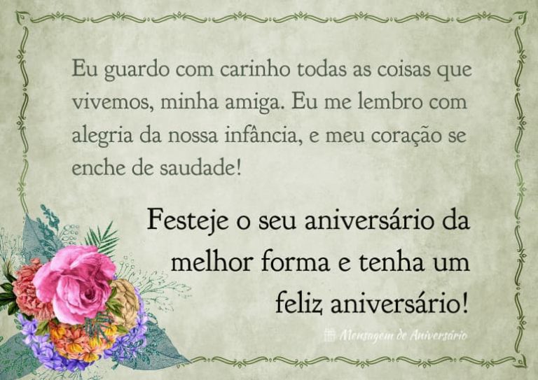 Mensagens de Aniversário para Amiga de Infância - Mensagem de Aniversário