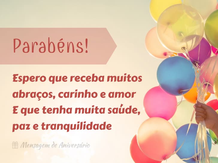 Parabéns e muitas felicidades pelo seu dia