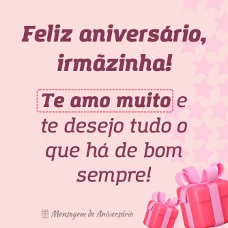 Feliz aniversário para irmãzinha