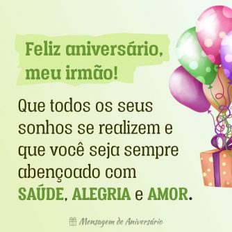 Feliz aniversário para meu irmão