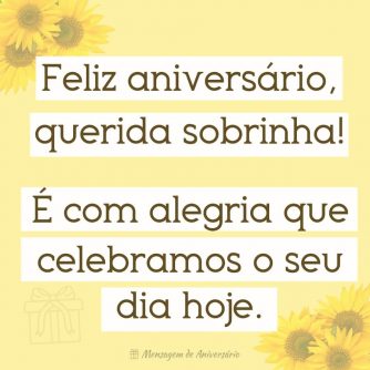 Feliz aniversário para sobrinha querida