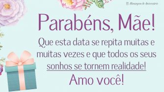 Parabéns, amada mãe