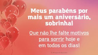 Parabéns de aniversário para sobrinha