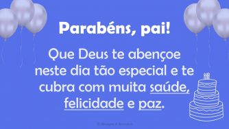 Parabéns pai, que Deus te abençoe