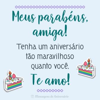 Parabéns para amiga maravilhosa