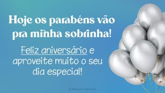 Parabéns pelo dia especial da sobrinha