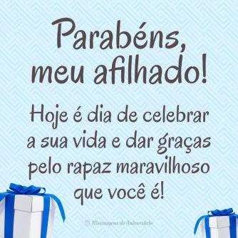 Celebrando a vida do afilhado