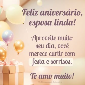 Desejos de aniversário para a esposa linda