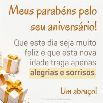 Enviando felicidades no seu aniversário