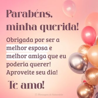 Felicidades para a minha esposa tão querida