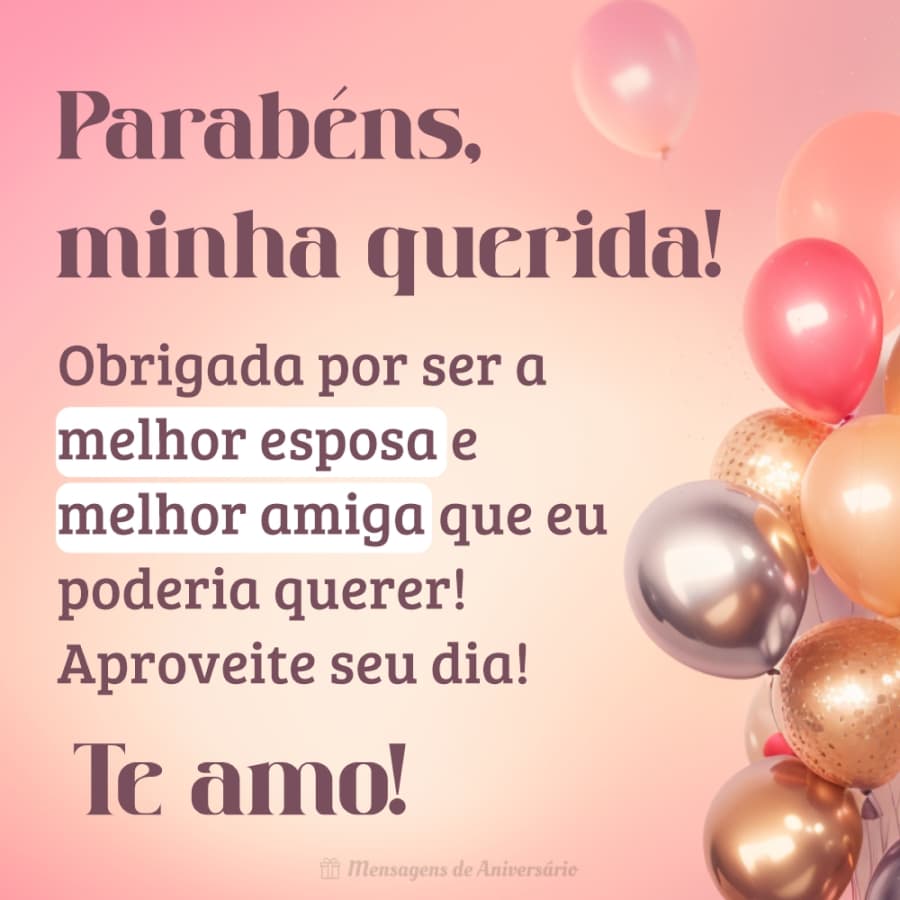 Felicidades para a minha esposa tão querida