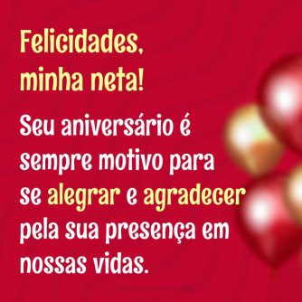 Felicitando a neta pelo aniversário