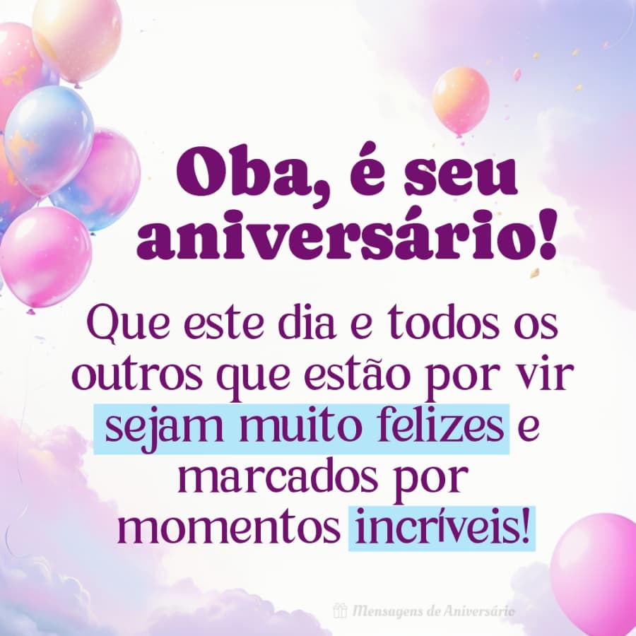 Feliz aniversário e muitas felicidades