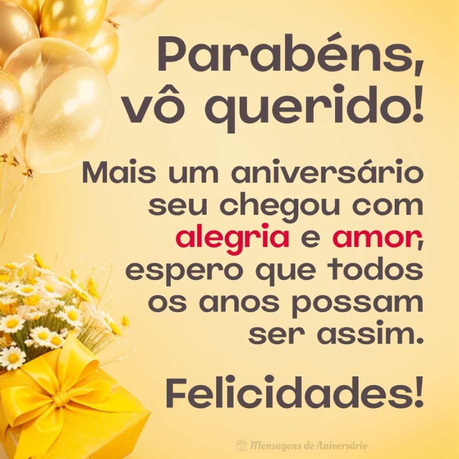 Feliz aniversário, meu vô querido