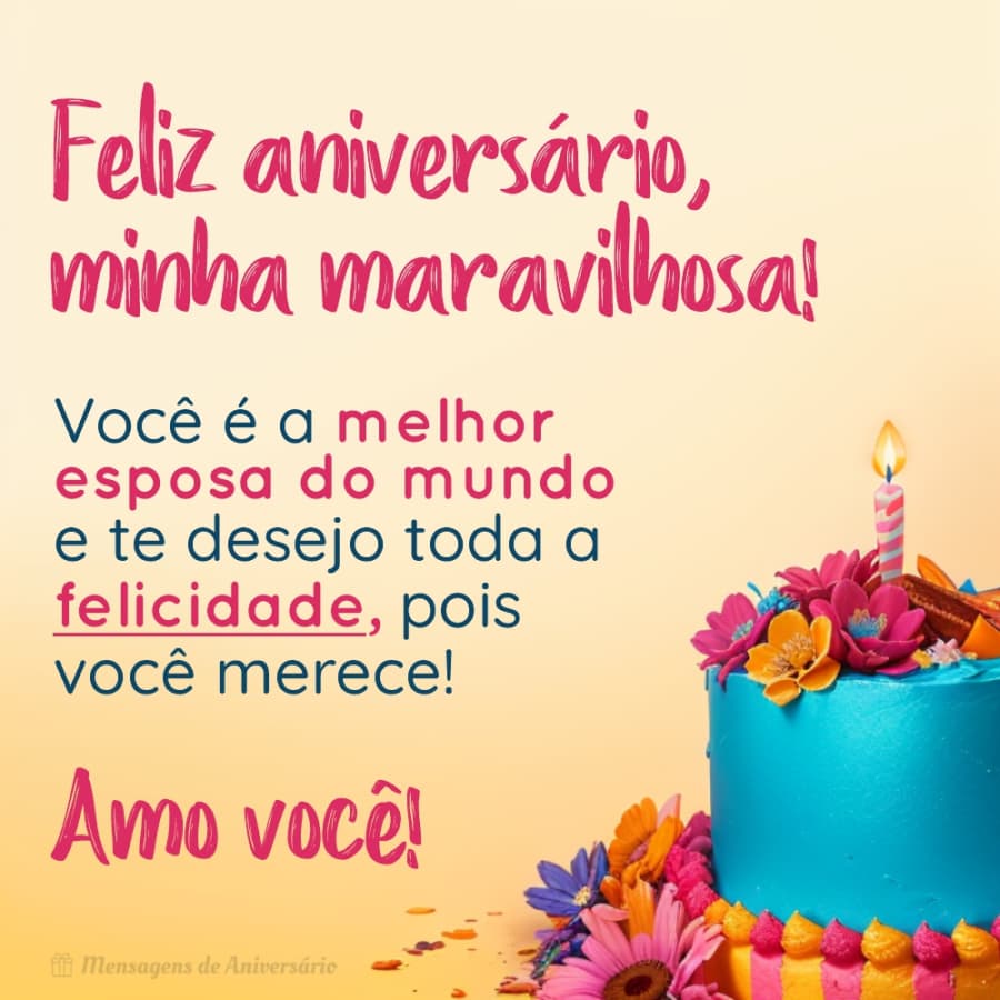 Feliz aniversário para a esposa maravilhosa