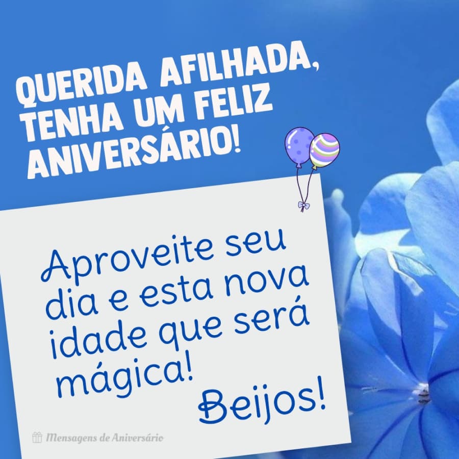 Feliz aniversário para afilhada querida