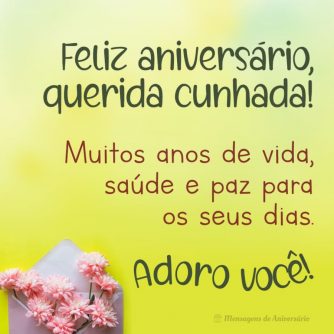 Feliz aniversário para cunhada querida