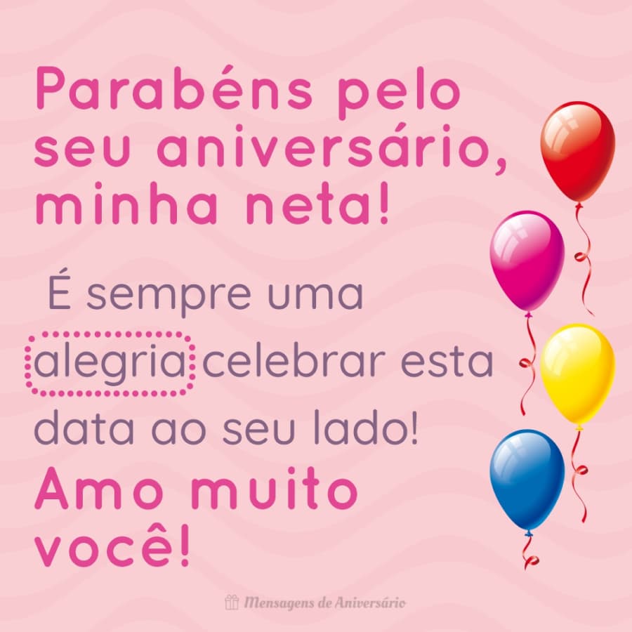 Hoje é aniversário da minha neta