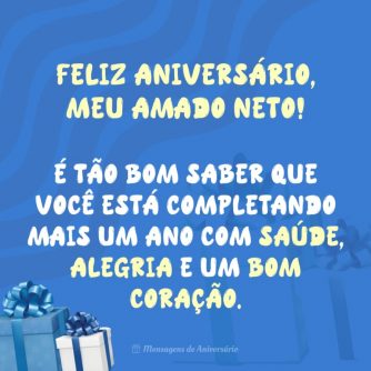 Meu amado neto está fazendo aniversário