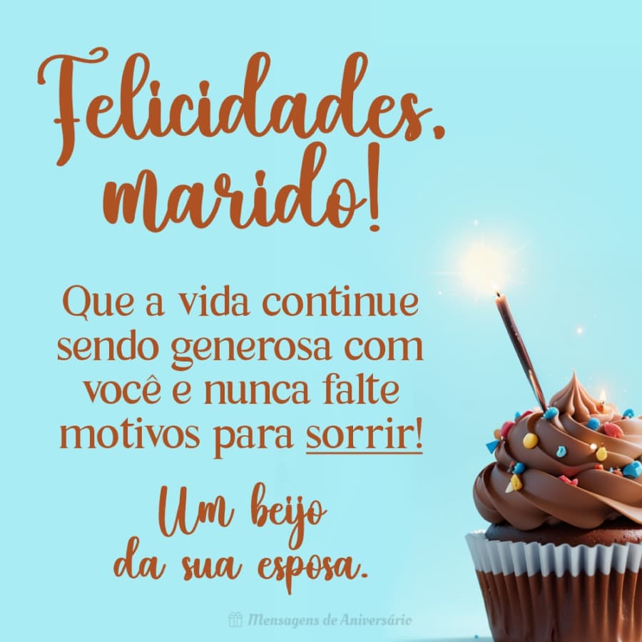 Muitas felicidades para o meu marido