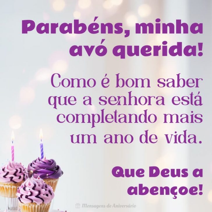 Parabéns, minha avó querida - Mensagem de Aniversário