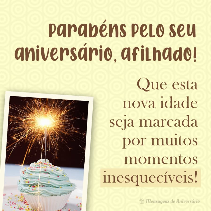 Parabéns pelo aniversário, afilhado